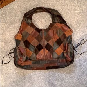 Lucky Brand. Patchwork Leather & Suede Hobo Bag